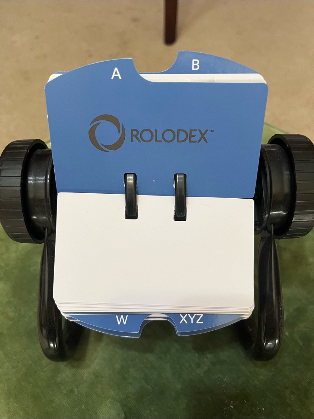 Rolodex Blue Index Cards and Tabs - Twin-Ring Address System